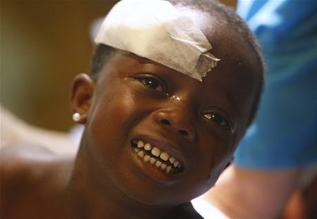 Zranné haitské dít